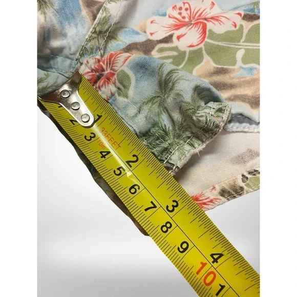 Roxy Tropical Hibiscus Floral Print Denim Shorts Blue Beach Summer Womens - Picture 6 of 7